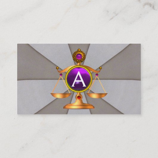 WETSSCHALEN,ATTORNEY MONOGRAM Paars grijs Visitekaartje (Achterkant)