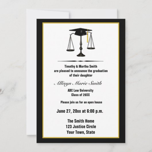 Wetsschool Afstuderen aankondiging (Voorkant)