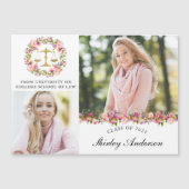 Wetsschool Afstuderen Floral kondiging Magnet (Voorkant)