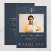 Wetsschool afstuderen foto-elegant marvy gold bedankkaart (Voorkant / Achterkant)