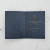 Wetsschool afstuderen foto-elegant marvy gold bedankkaart (Binnen)