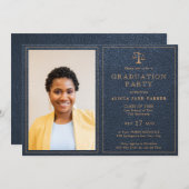 Wetsschool afstuderen foto-elegant marvy gold kaart (Voorkant / Achterkant)