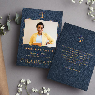 Wetsschool afstuderen gouden foto aankondiging