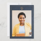 Wetsschool afstuderen gouden foto formele kaart (Achterkant)