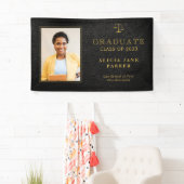 Wetsschool afstuderen zwart goud afstuderen spandoek (Insitu)