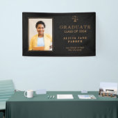 Wetsschool afstuderen zwart goud afstuderen spandoek (Beurs)