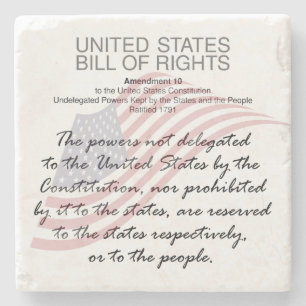 Wetsvoorstel van de Verenigde Staten. tiende amend Stenen Onderzetter