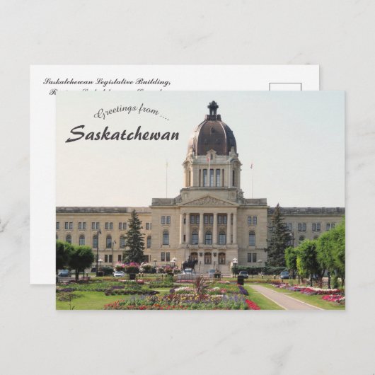 Wettelijk gebouw Saskatchewan Briefkaart (Voorkant / Achterkant)