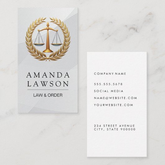 Wettelijk Rechtzegel | Rechtvaardigheid Visitekaartje (Voorkant / Achterkant)