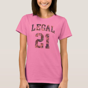 Wettelijke 21 grappige verjaardag t-shirt