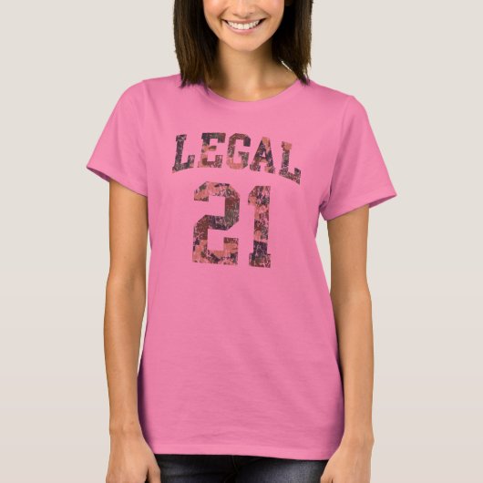 Wettelijke 21 grappige verjaardag t-shirt (Voorkant)