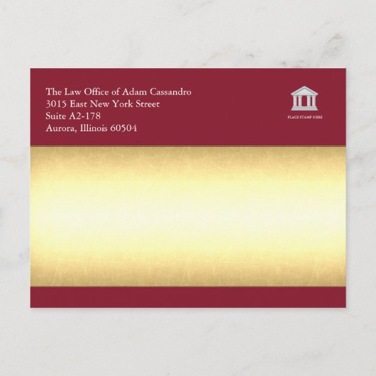 Wettelijke aankondigingen kaarten - Merlot Red (Achterkant)