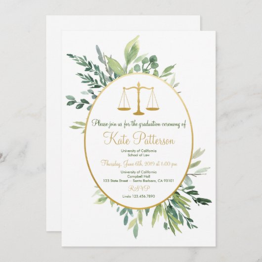 Wettelijke Afstuderen Uitnodiging Griekenland (Voorkant / Achterkant)