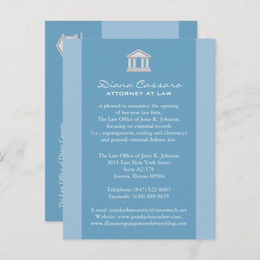 Wettelijke bekendmakingskaarten aankondigingskaart (Voorkant / Achterkant)