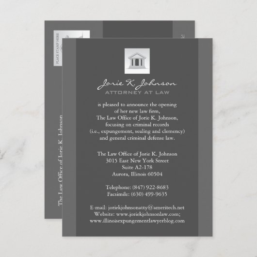 Wettelijke bekendmakingskaarten aankondigingskaart (Voorkant / Achterkant)