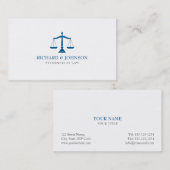 Wettelijke firma Blue Scales of Justice Lawyer Sol Visitekaartje (Voorkant / Achterkant)
