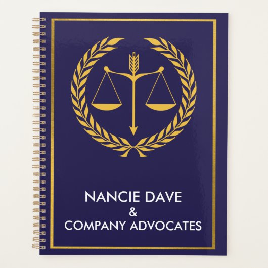 Wettelijke firma & Lawyer Planner Name Personaliza (Voorkant)