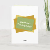 Wettelijke foto met de naam gouden groene verjaard kaart (Achterkant)