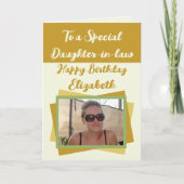 Wettelijke foto met de naam gouden groene verjaard kaart (Voorkant)