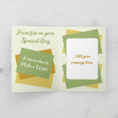 Wettelijke foto met de naam gouden groene verjaard kaart (Binnen)