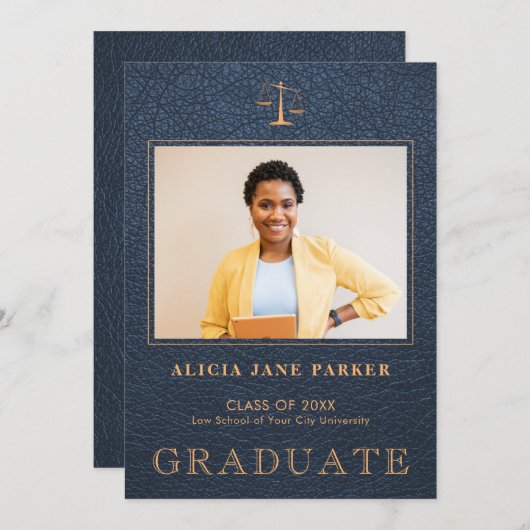 Wettelijke foto van de afstuderen van de marine go aankondiging (Voorkant / Achterkant)