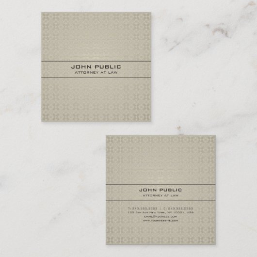 Wettelijke Kantoor procureur Modern Elegant Silk L Vierkante Visitekaartje (Voorkant / Achterkant)