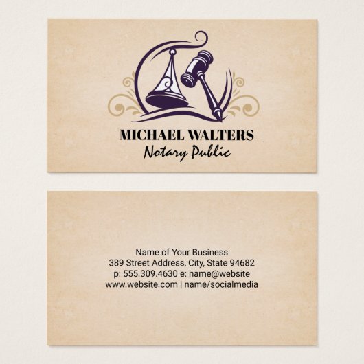 Wettelijke schalen | Hamerlogo Visitekaartje (Voorkant /achterkant)