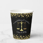 Wettelijke wetenschappen Schooldiploma Zwarte Goud Papieren Bekers (Achterkant)