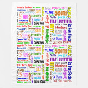 Wettelijke woorden Engels en Latijns schrift Fleece Deken