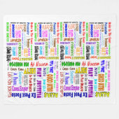 Wettelijke woorden Engels en Latijns schrift Fleece Deken (Voorkant (Horizontaal))