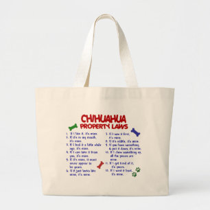 Wetten 2 van het Bezit CHIHUAHUA Grote Tote Bag