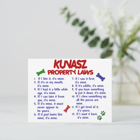 Wetten 2 van het Bezit KUVASZ Briefkaart (Staand voorkant)