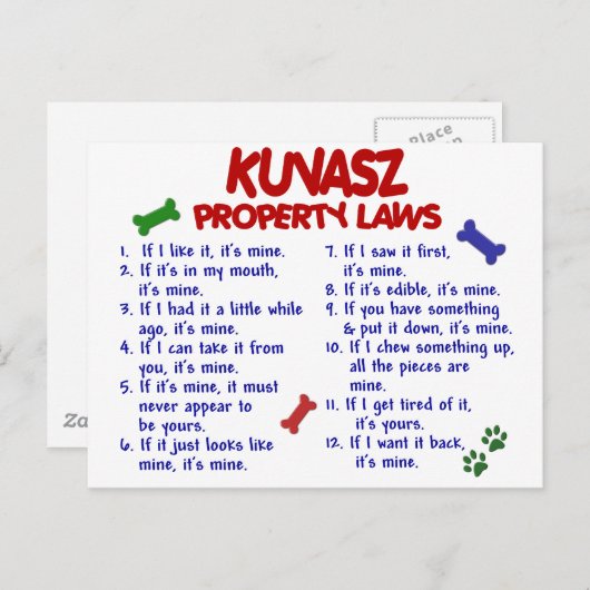 Wetten 2 van het Bezit KUVASZ Briefkaart (Voorkant / Achterkant)