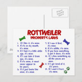 Wetten 2 van het Bezit ROTTWEILER Briefkaart (Voorkant / Achterkant)