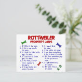 Wetten 2 van het Bezit ROTTWEILER Briefkaart (Staand voorkant)