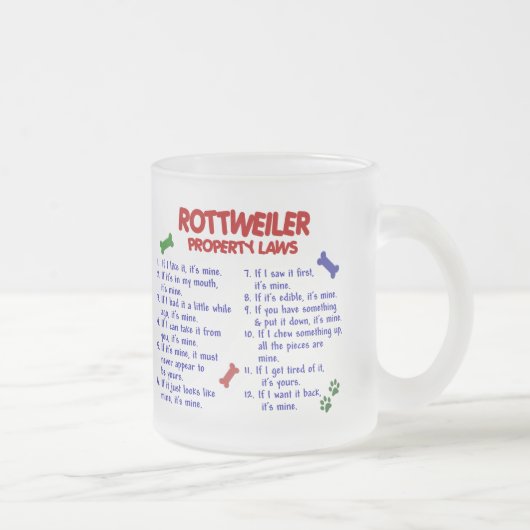 Wetten 2 van het Bezit ROTTWEILER Matglas Koffiemok (Rechts)