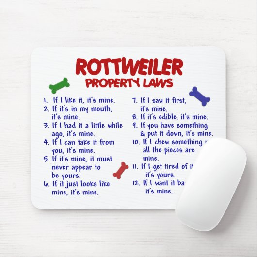 Wetten 2 van het Bezit ROTTWEILER Muismat (Met muis)