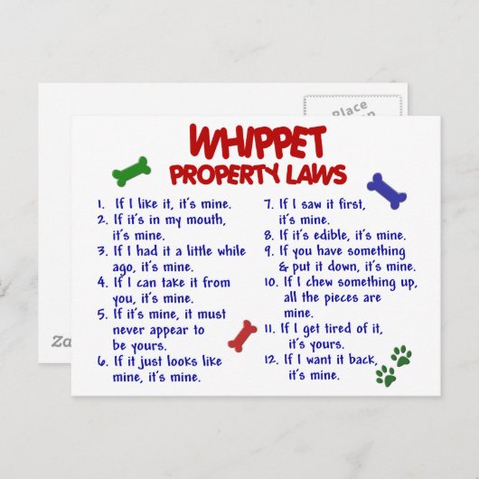Wetten 2 van het Bezit WHIPPET Briefkaart (Voorkant / Achterkant)