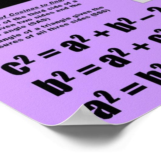 Wetten van Sines en Cosines Poster (Hoek)