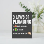 Wetten van stekelkopgift voor Plumber Journeyman Briefkaart (Staand voorkant)