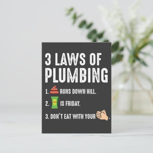 Wetten van stekelkopgift voor Plumber Journeyman Briefkaart (Staand voorkant)