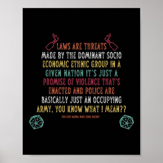 Wetten zijn bedreigingen van de dominante sociale  poster (Voorkant)