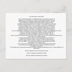 WETTENDHEIDSCODE VOOR ETHICA'S BRIEFKAART