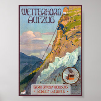 Wetterhorn Aufzug Zwitserland Oude Ansichtkaarten  Poster