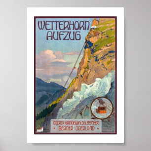 Wetterhorn Aufzug Zwitserland Vintage Alpen 1931 Poster
