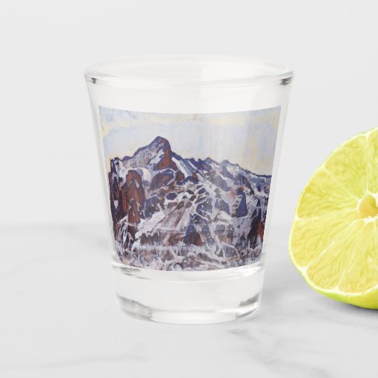 Wetterhorn-gebergte (winterlandschap) shot glas (Voorkant)