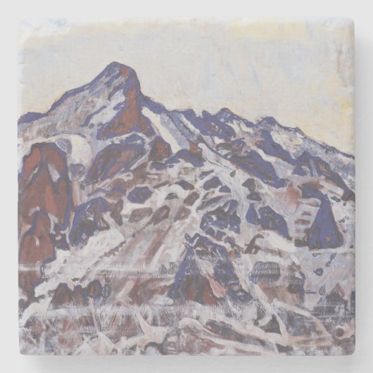 Wetterhorn-gebergte (winterlandschap) stenen onderzetter (Voorkant)