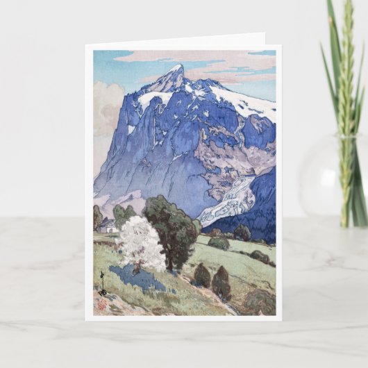 Wetterhorn, Hiroshi Yoshida, Houtdruk Feestdagen Kaart (Voorkant)