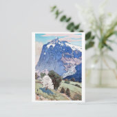 Wetterhorn, Hiroshi Yoshida, Woodcut Briefkaart (Staand voorkant)