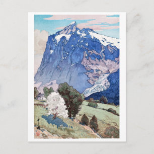 Wetterhorn, Hiroshi Yoshida, Woodcut Briefkaart